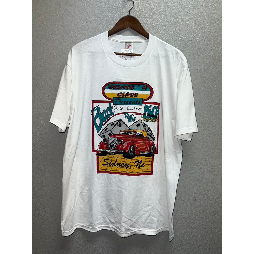 Vintage Car Shirt Cruise N Class Back to the 50s Sidney Nebraska Tee 90s XL